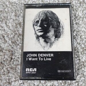 John Denver I Want To Live Cassette Tape 1977 RCA AFK1-2521 Vintage Folk Pop‎